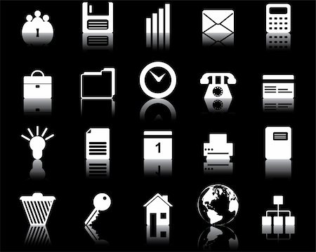 simsearch:400-06454080,k - Business and office set of different vector web icons Stock Photo - Budget Royalty-Free & Subscription, Code: 400-04650271