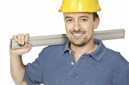 simsearch:400-04648821,k - portrait of young caucasian handyman isolated on white background Foto de stock - Royalty-Free Super Valor e Assinatura, Número: 400-04650461