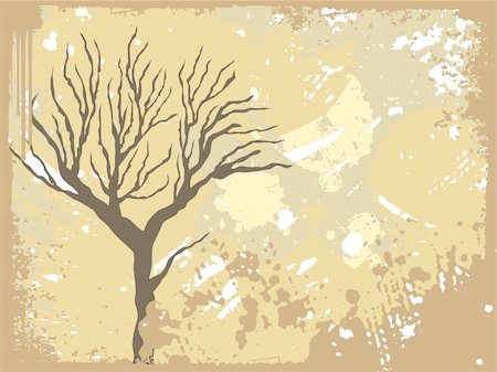 simsearch:400-06199703,k - grungy border background with isolated dead tree illustration Foto de stock - Super Valor sin royalties y Suscripción, Código: 400-04650633