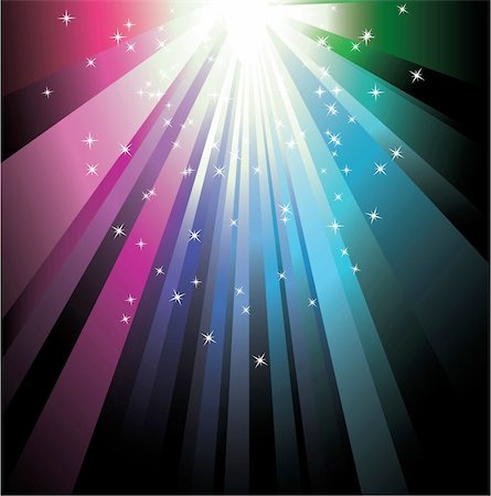 simsearch:400-04635516,k - Magic Colorful ray lights with white stars Stock Photo - Budget Royalty-Free & Subscription, Code: 400-04650735