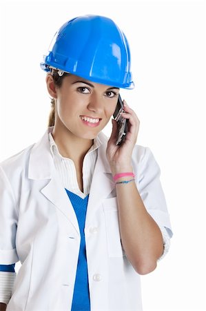 simsearch:400-04035450,k - Portrait of a happy young woman calling; isolated on white background Stockbilder - Microstock & Abonnement, Bildnummer: 400-04650947