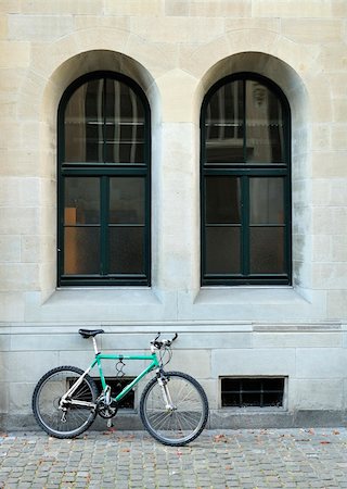 riding bike with basket - Bicycle and windows in Zurich Stock Photo - Budget Royalty-Free & Subscription, Code: 400-04650972