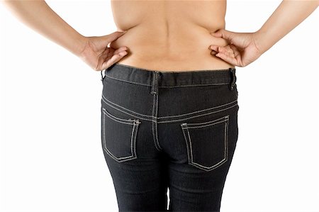 Back of young and fatty girl with black jeans Stock Photo - Budget Royalty-Free & Subscription, Code: 400-04650980