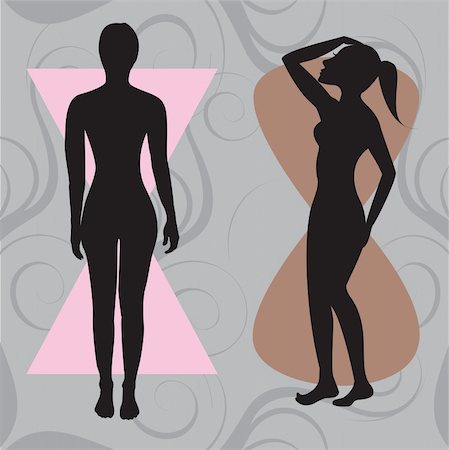 simsearch:400-07625279,k - Vector Illustration of female body shape hourglass. Shape with balanced curves. Stock Photo - Budget Royalty-Free & Subscription, Code: 400-04651029