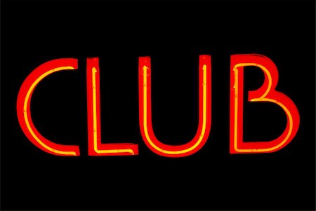 Red club neon sign isolated on black background Stock Photo - Budget Royalty-Free & Subscription, Code: 400-04651070
