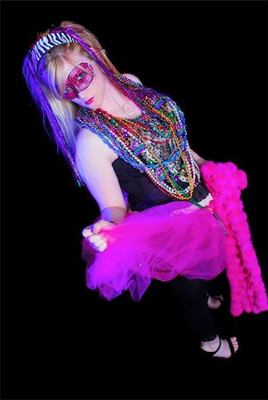 Blonde woman dressed up for Mardi Gras party Stock Photo - Budget Royalty-Free & Subscription, Code: 400-04651090