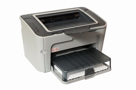 simsearch:400-05289490,k - gray office laser printer isolated on white with clipping path Stock Photo - Budget Royalty-Free & Subscription, Code: 400-04651109