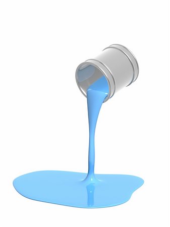 falling paint bucket - Blue paint pour out from bucket Photographie de stock - Aubaine LD & Abonnement, Code: 400-04651328