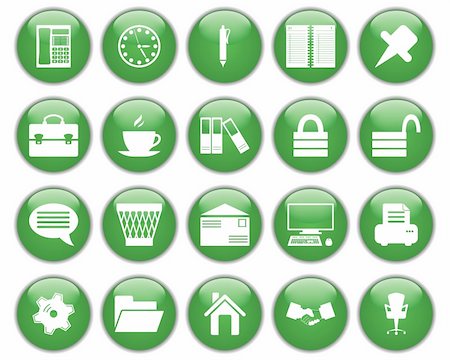 simsearch:400-04650271,k - Business and office set of different vector web icons Stock Photo - Budget Royalty-Free & Subscription, Code: 400-04651407