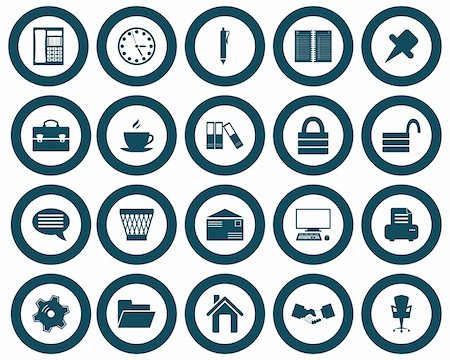 simsearch:400-06454080,k - Business and office set of different vector web icons Stock Photo - Budget Royalty-Free & Subscription, Code: 400-04651408