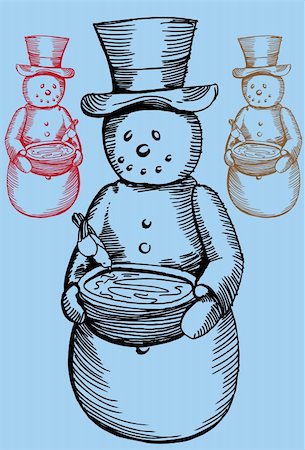 simsearch:400-04645691,k - Hand drawn winter themed object - snowman. Stock Photo - Budget Royalty-Free & Subscription, Code: 400-04651727