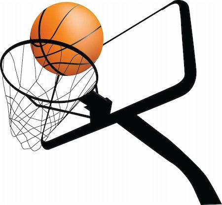 Detailed illustration of a basketball hoop and ball Stock Photo - Budget Royalty-Free & Subscription, Code: 400-04651795