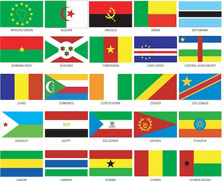 Vector Illustration of the Flags of different countries of the world. They are organized by location then in alphabetical in order. Dozens of flags in each file and hundreds all together. Foto de stock - Super Valor sin royalties y Suscripción, Código: 400-04651960