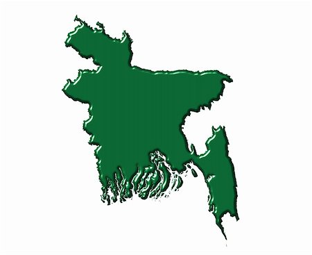 simsearch:400-04689379,k - Bangladesh 3d map with national color isolated in white Foto de stock - Super Valor sin royalties y Suscripción, Código: 400-04652238