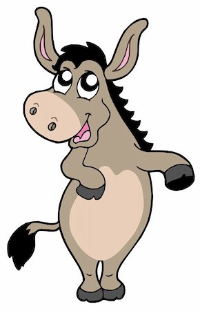 simsearch:400-04628759,k - Funny donkey on white background - vector illustration. Foto de stock - Super Valor sin royalties y Suscripción, Código: 400-04652305