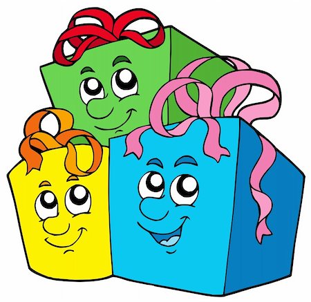 face pack - Pile of cute gifts - vector illustration. Stock Photo - Budget Royalty-Free & Subscription, Code: 400-04652306