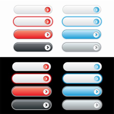 simas2 (artist) - Red and Blue web button set with rollover options. Easy to change colors. Foto de stock - Royalty-Free Super Valor e Assinatura, Número: 400-04652858