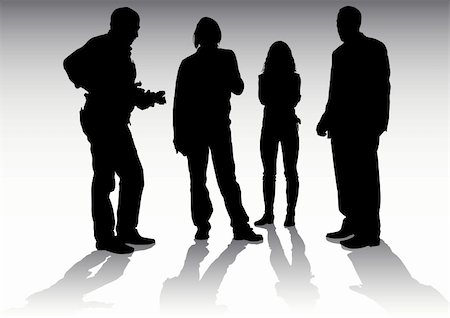 paparazzi taking pictures of man background - Vector image of the photographer and the three models Stock Photo - Budget Royalty-Free & Subscription, Code: 400-04652877