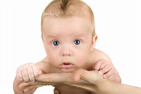 simsearch:400-04737497,k - Little baby boy taken closeup isolated on white background Stockbilder - Microstock & Abonnement, Bildnummer: 400-04653286