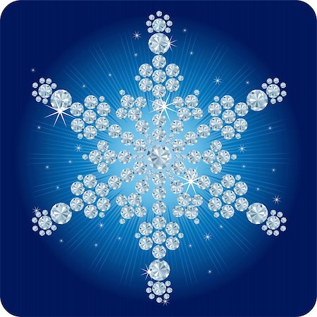 simsearch:400-04752385,k - Christmas Diamond snowflake / vector illustration Photographie de stock - Aubaine LD & Abonnement, Code: 400-04653304