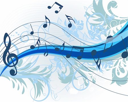 simsearch:400-05297279,k - floral music theme for design use. Vector illustration. Photographie de stock - Aubaine LD & Abonnement, Code: 400-04653340