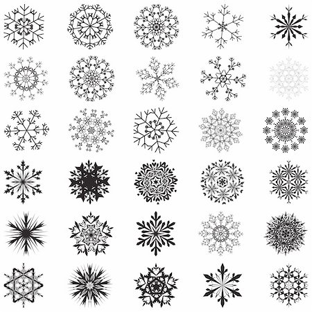 simsearch:400-07213325,k - Biggest collection of vector snowflakes in different shape Fotografie stock - Microstock e Abbonamento, Codice: 400-04653343