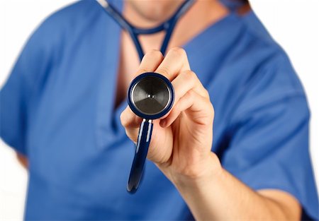 Close-up of a stethoscope hold by a doctor Stock Photo - Budget Royalty-Free & Subscription, Code: 400-04653510