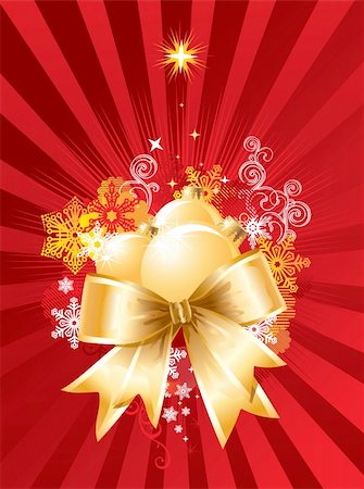 simsearch:400-05293080,k - Christmas background with decorations and bow / vector Fotografie stock - Microstock e Abbonamento, Codice: 400-04653585