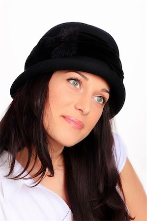 simsearch:400-06639774,k - Young woman with black hat and black hair Stock Photo - Budget Royalty-Free & Subscription, Code: 400-04653795