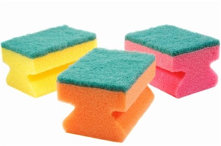 simsearch:400-04650289,k - three colorful sponges. Isolated over white. Stock Photo - Budget Royalty-Free & Subscription, Code: 400-04653869