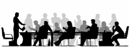 Editable vector foreground silhouette of people in a meeting with all figures and other elements as separate objects Photographie de stock - Aubaine LD & Abonnement, Code: 400-04653999