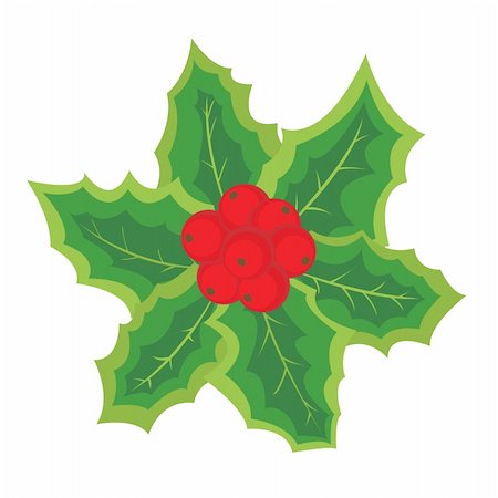 Christmas element with holly berries for your design. Vector illustration. Stock Photo - Budget Royalty-Free & Subscription, Code: 400-04664059