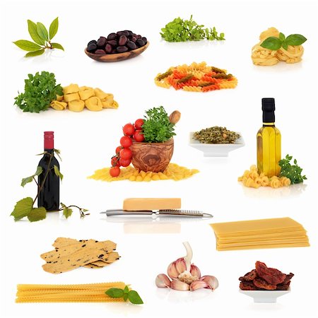 Large Italian food and drink collection isolated over white background. Stock Photo - Budget Royalty-Free & Subscription, Code: 400-04664075