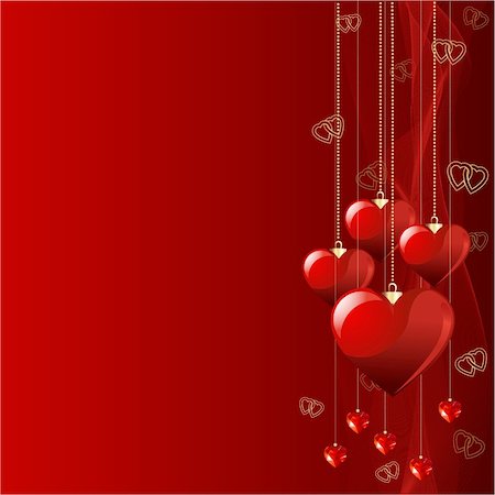 simsearch:400-04668680,k - Red beautiful vector Valentine background with hearts Stockbilder - Microstock & Abonnement, Bildnummer: 400-04664593