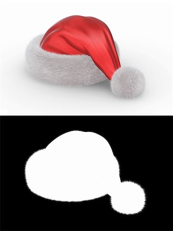 simsearch:400-05701397,k - Santa's hat series (isolated hat with alpha channel for fur element) Fotografie stock - Microstock e Abbonamento, Codice: 400-04664952