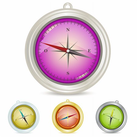 simsearch:400-04773117,k - Compass Illustration Set (global swatches included, easy to change colors) Stock Photo - Budget Royalty-Free & Subscription, Code: 400-04665085