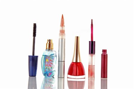 Cosmetics over white background Stock Photo - Budget Royalty-Free & Subscription, Code: 400-04665142