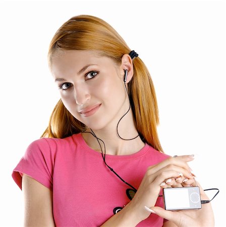 simsearch:400-05717354,k - Young girl with music player and headphones Stock Photo - Budget Royalty-Free & Subscription, Code: 400-04665151