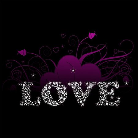 simsearch:400-04668680,k - The word "love" made from shining stars on    flower ornament Stockbilder - Microstock & Abonnement, Bildnummer: 400-04665240