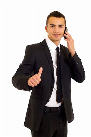 simsearch:400-04575209,k - Happy businessman showing thumb up while talking on the phone Foto de stock - Royalty-Free Super Valor e Assinatura, Número: 400-04665369