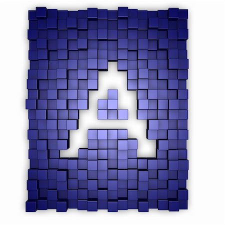 simsearch:400-05206189,k - blue cubes background with letter a - 3d illustration Foto de stock - Royalty-Free Super Valor e Assinatura, Número: 400-04665418