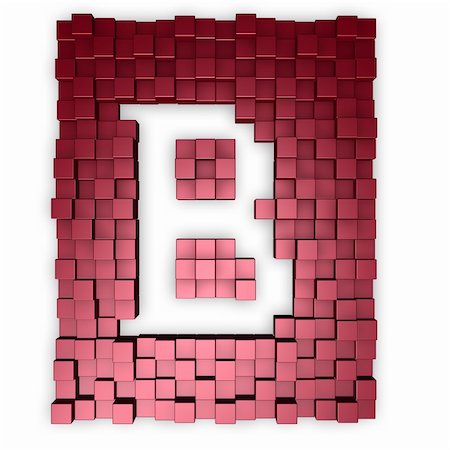 simsearch:400-05206189,k - red cubes background with letter b - 3d illustration Foto de stock - Royalty-Free Super Valor e Assinatura, Número: 400-04665419