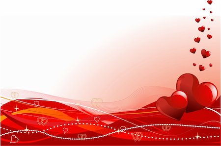 simsearch:400-04668680,k - Grange vector Valentine?s Day horizontal background with hearts Stockbilder - Microstock & Abonnement, Bildnummer: 400-04665428