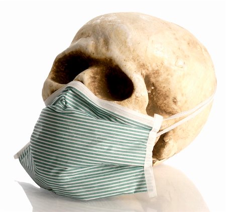 simsearch:400-05336507,k - human skull wearing hospital mask - contagious disease concept Stockbilder - Microstock & Abonnement, Bildnummer: 400-04665464