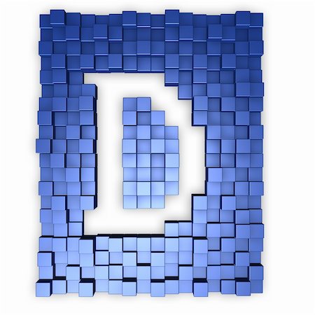 blue cubes background with letter d - 3d illustration Photographie de stock - Aubaine LD & Abonnement, Code: 400-04665465