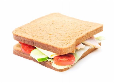 Fresh sandwich isolated on white Stock Photo - Budget Royalty-Free & Subscription, Code: 400-04665576