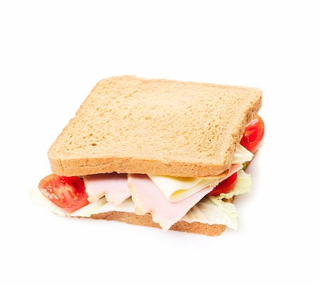 Fresh sandwich isolated on white Stock Photo - Budget Royalty-Free & Subscription, Code: 400-04665571