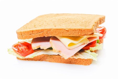 Fresh sandwich isolated on white Photographie de stock - Aubaine LD & Abonnement, Code: 400-04665572