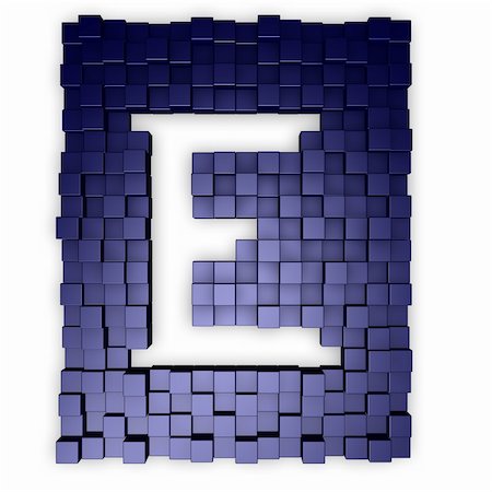 simsearch:400-04202615,k - fond de cubes bleu avec une illustration de lettre e - 3d Photographie de stock - Aubaine LD & Abonnement, Code: 400-04665588