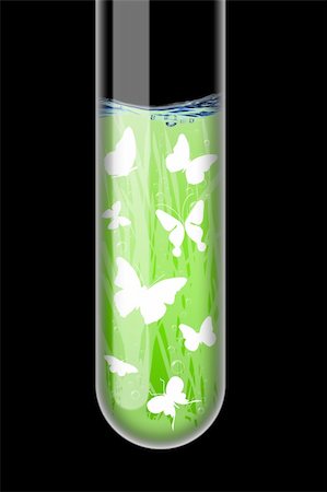 Spring illustration in an test-tube on black background Stock Photo - Budget Royalty-Free & Subscription, Code: 400-04665757